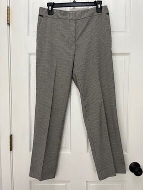 Talbots Tailored Black & White Houndstooth Straight Leg Trousers - Size 6